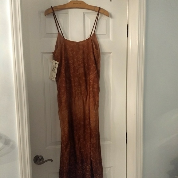 NWT Donna Jessica Brown Sundress w/Beaded Straps - Picture 2 of 4
